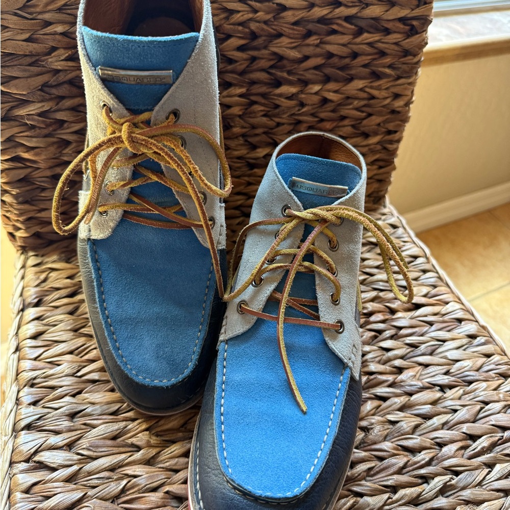 ✨💫 REDUCED‼️💫✨  DSQUARED2 Stylish Suade/Leather Blue and Gray Men's Shoes